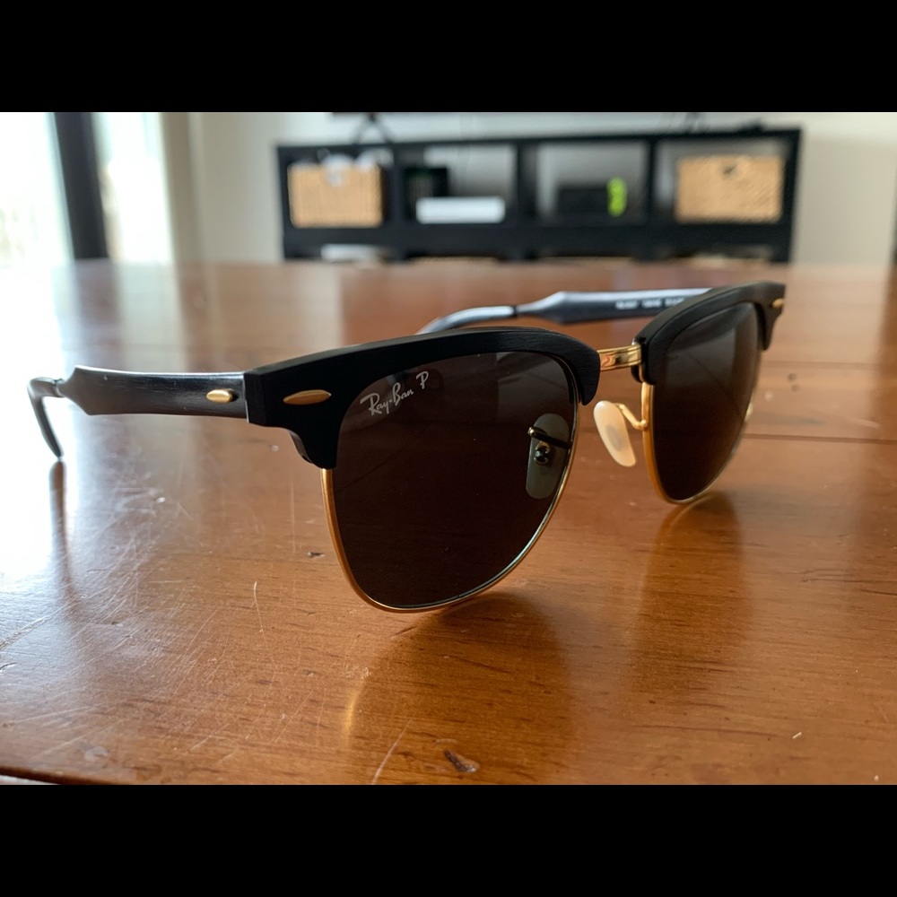Ray-Ban Clubmaster Aluminum Polarized Sunglasses